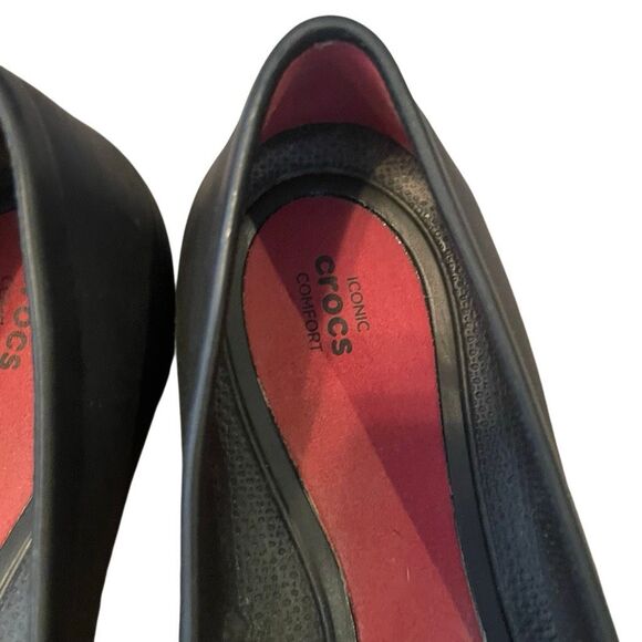Crocs Womens Lina Comfort Ballet Flats 11 Black SlipOn Pointed Toe Normcore Work - Picture 4 of 6